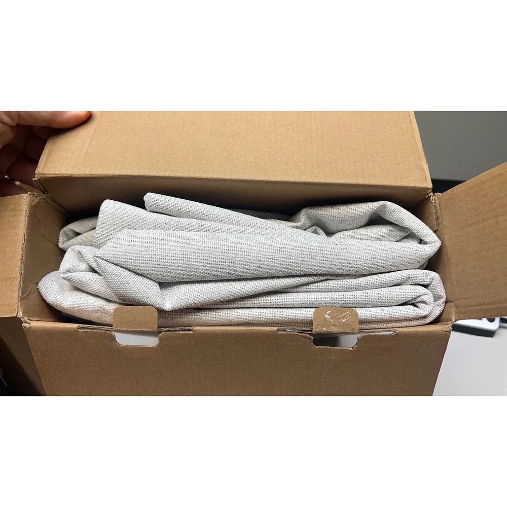 MIULEE Blackout Curtains 52x90 Cream Faux Linen Thermal Grommet Set of 2 New